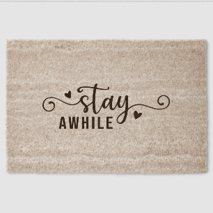 Stay awhile fiber doormat