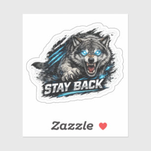 Stay Back Wolf Car Sticker