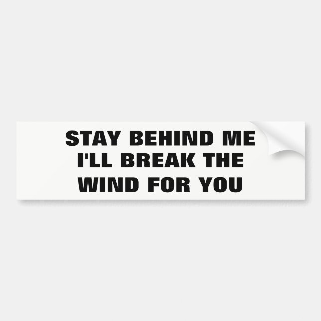 Stay Behind Me, I'll Break Wind For You Bumper Sticker (Front)