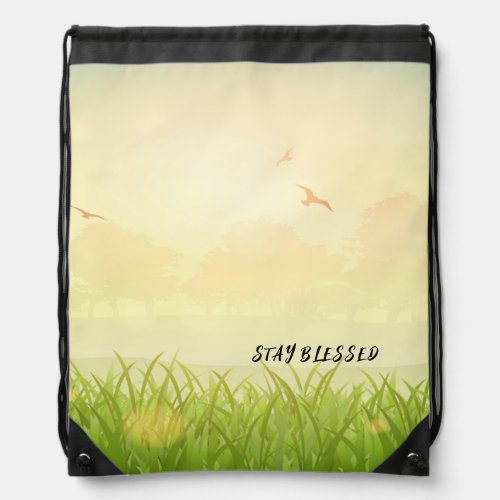 Stay Blessed Drawstring Bag