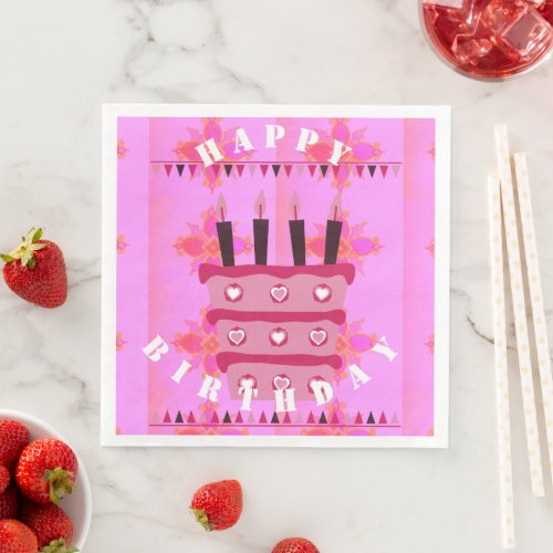 Stay Blessed Happy Birthday with Love  Many More  Paper Dinner Napkins