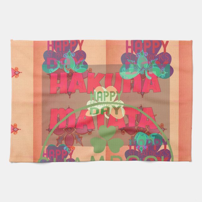 Stay Blessed Happy Saint Patrick's Day Hakuna Mata Kitchen Towel (Horizontal)