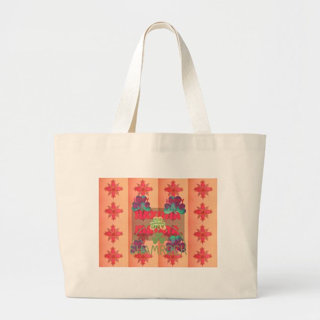 Stay Blessed Happy Saint Patrick's Day Hakuna Mata Large Tote Bag (Front)