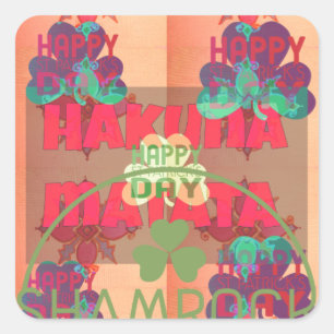 Stay Blessed Happy St Patrick's Day Hakuna Matata Square Sticker