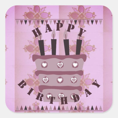 Stay Blessed May You Have Many More Happy Birthday Square Sticker