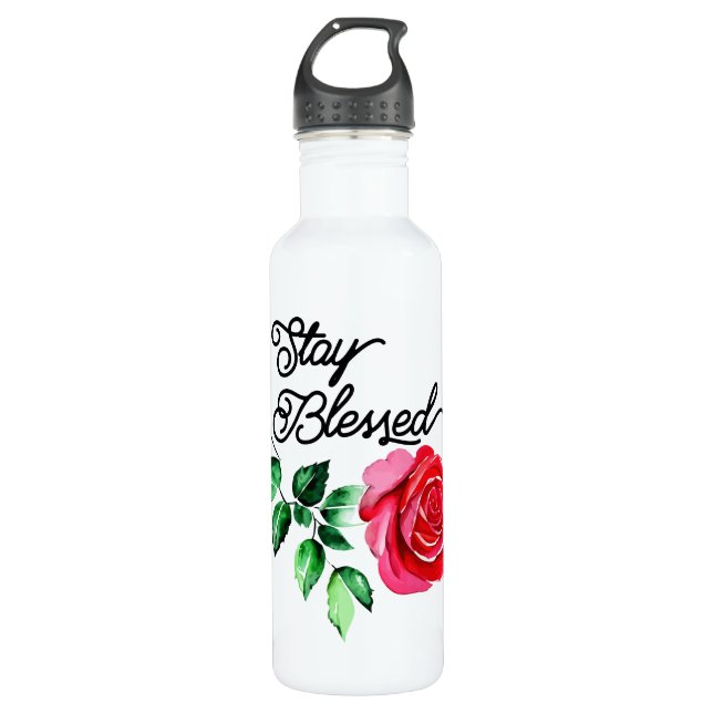 Stay blessed stainless steel water bottle (Front)