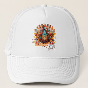 Stay Blessed Y'all with Colorful Turkey Trucker Hat