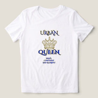 STAY BRAVE QUEEN Women's white royal blue Tri-Blend Shirt