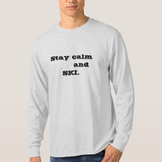 Stay calm and SKI Men's Long Sleeve T-shirt (Front)