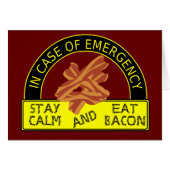 Stay Calm, Eat Bacon Card (Front Horizontal)