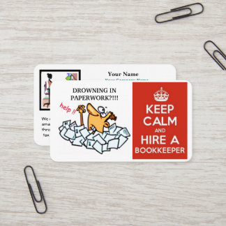Stay Calm & Hire a Bookkeeper / Accountants Business Card