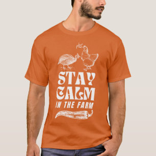 Stay Calm in the Farm White Large print options Ov T-Shirt