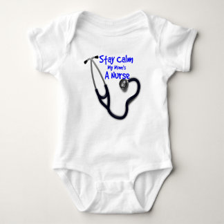 Stay calm my mom's a nurse baby bodysuit