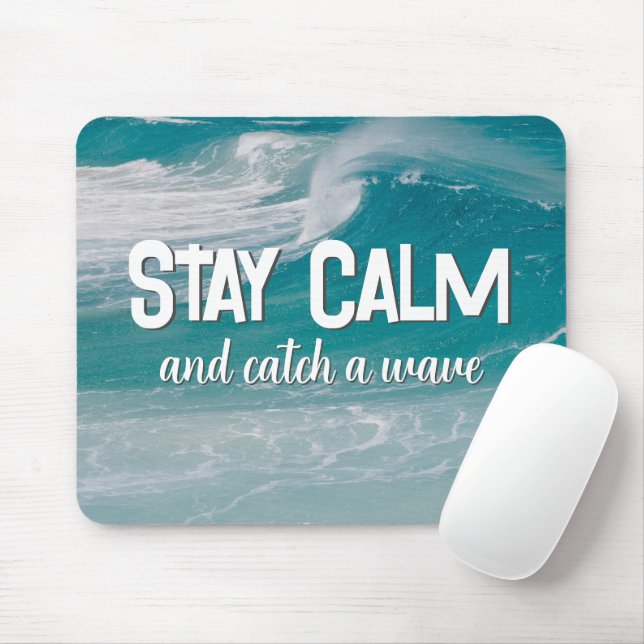 Stay Calm Ocean Wave  Mouse Pad (With Mouse)