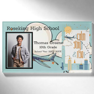 Stay Calm, Stay Focused, and Rise Above Themed Name Tag