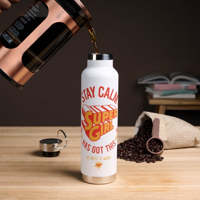 Stay Calm Supergirl Has Got This Water Bottle (Coffee)