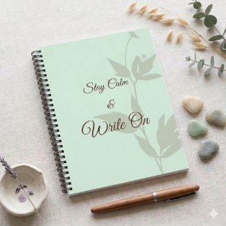 Stay Calm & Write On Minimal Aesthetic Notebook