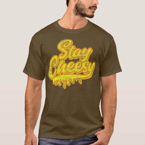 STAY CHEESY  funny cheese love sarcastic nerd retr T_Shirt