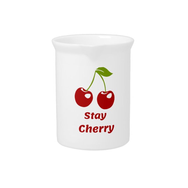 Stay Cherry | Cute Cherry Mug Beverage Pitcher (Front)