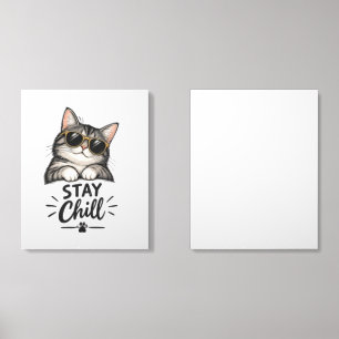 Stay Chill Cat Sunglasses – Cool Cat Lover Design Acrylic Photo Tile
