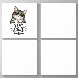 Stay Chill Cat Sunglasses – Cool Cat Lover Design Acrylic Photo Tile