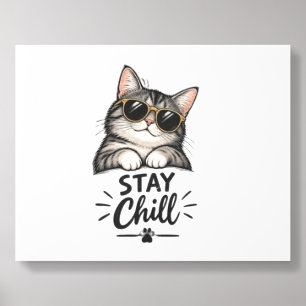 Stay Chill Cat Sunglasses – Cool Cat Lover Design Acrylic Photo Tile