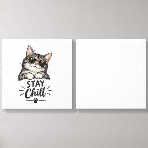Stay Chill Cat Sunglasses – Cool Cat Lover Design Acrylic Photo Tile