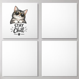 Stay Chill Cat Sunglasses – Cool Cat Lover Design Acrylic Photo Tile