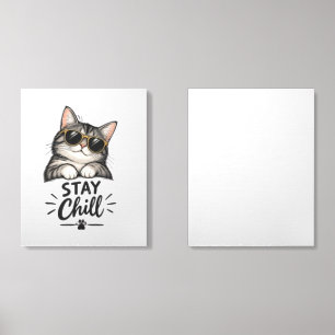Stay Chill Cat Sunglasses – Cool Cat Lover Design Foam Core Photo Tile