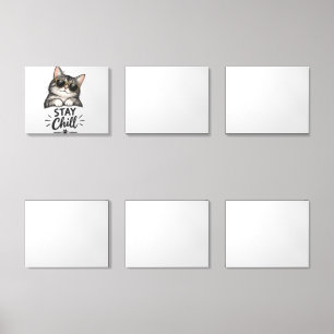 Stay Chill Cat Sunglasses – Cool Cat Lover Design Foam Core Photo Tile