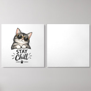 Stay Chill Cat Sunglasses – Cool Cat Lover Design Foam Core Photo Tile