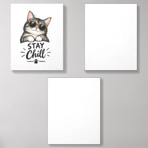 Stay Chill Cat Sunglasses – Cool Cat Lover Design Foam Core Photo Tile