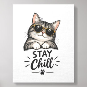 Stay Chill Cat Sunglasses – Cool Cat Lover Design Foam Core Photo Tile