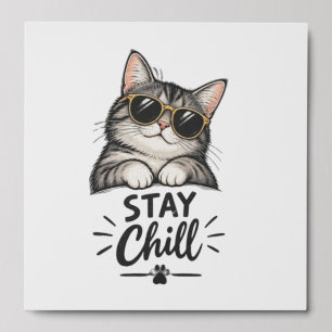 Stay Chill Cat Sunglasses – Cool Cat Lover Design Peel And Stick Photo Tile