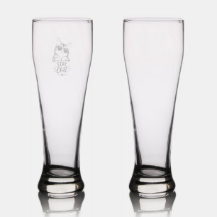 Stay Chill Cat Sunglasses – Cool Cat Lover Design Pilsner Glass