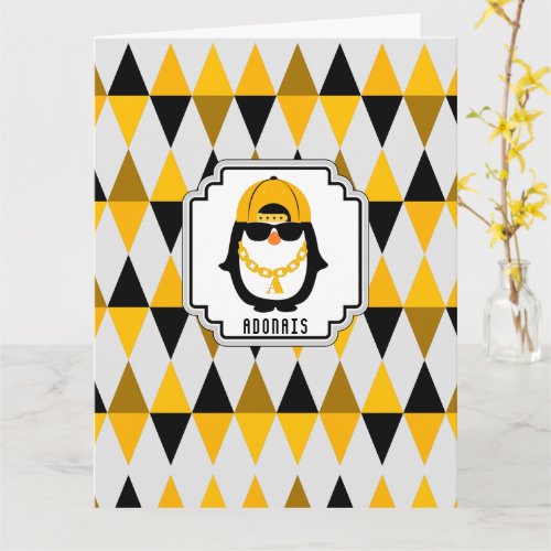 Stay Chill Hip Hop Penguin Cool Kid Card