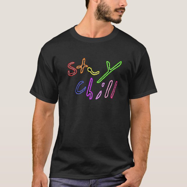 Stay Chill Ice Dragon Phrase Pride Flag Lgbt Lgbtq T-Shirt (Front)