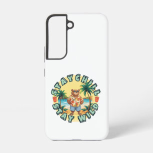 Stay Chill Stay Wild – Summer Beach Bear Design Samsung Galaxy S22 Case