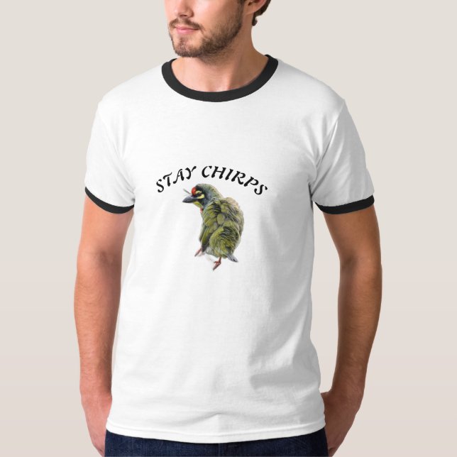 Stay Chirps Barbet Bird Nature Men T-Shirt (Front)