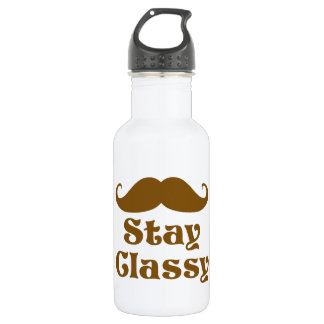 Stay Classy Mustache Water Bottle