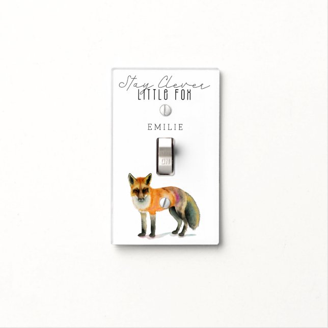Stay Clever Little Fox Kids Light Switch Cover (In Situ)