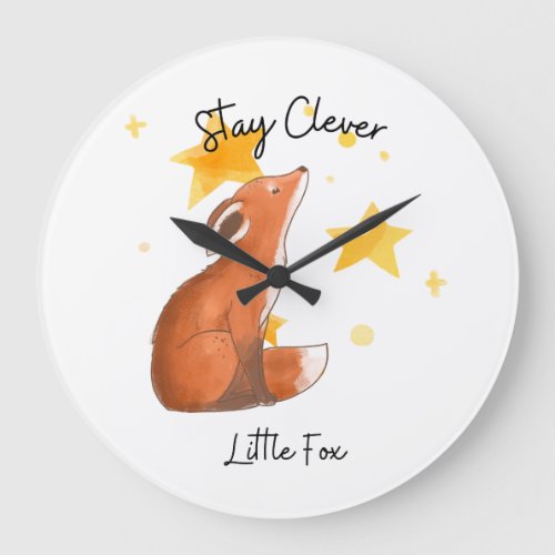 Stay Clever Little Fox  Large Clock