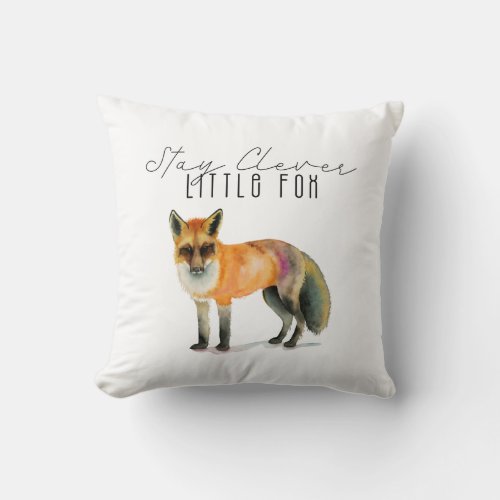 Stay Clever Little Fox Nursery Room Throw Pillow