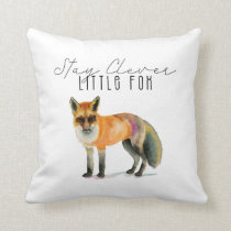 Stay Clever Little Fox Nursery Room Throw Pillow