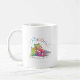 Stay Colorful Tie-dye high-top sneakers design Coffee Mug