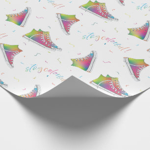 Stay Colorful Tie-dye high-top sneakers design Wrapping Paper