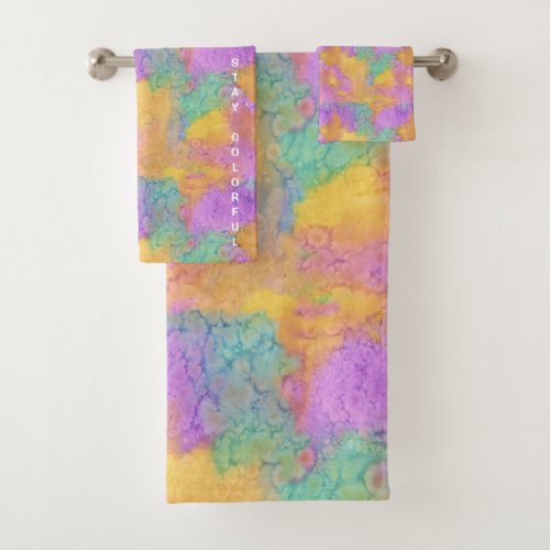 Stay Colorful Watercolor Towel Set