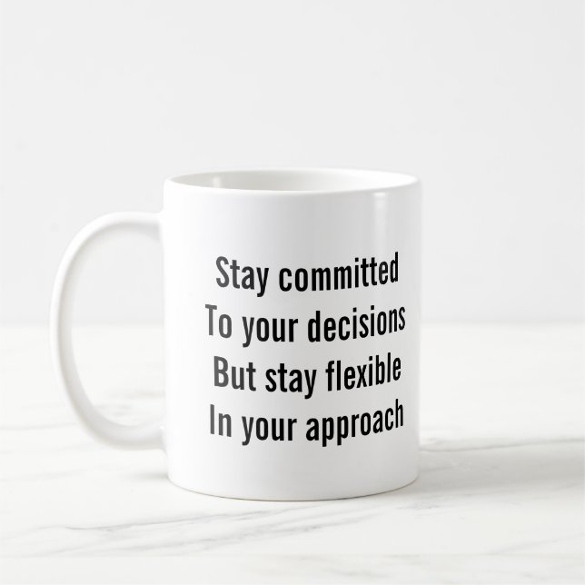 "Stay committed to your decisions..." Tony Robbins Coffee Mug (Left)
