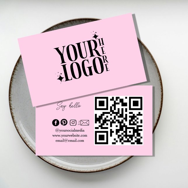 Stay Connected Social Media QR Code Black Business Card (Creator Uploaded)