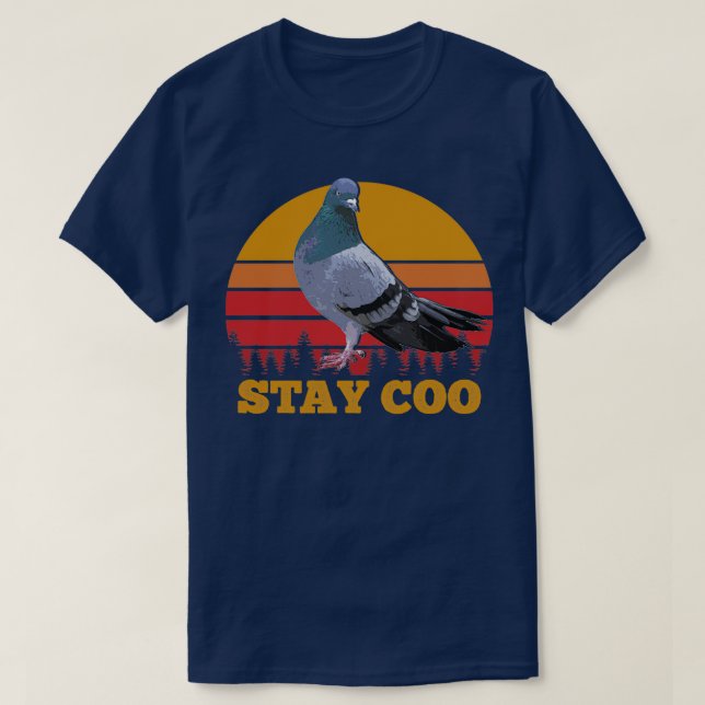 Stay Coo Vintage Pigeon 73 T-Shirt (Design Front)
